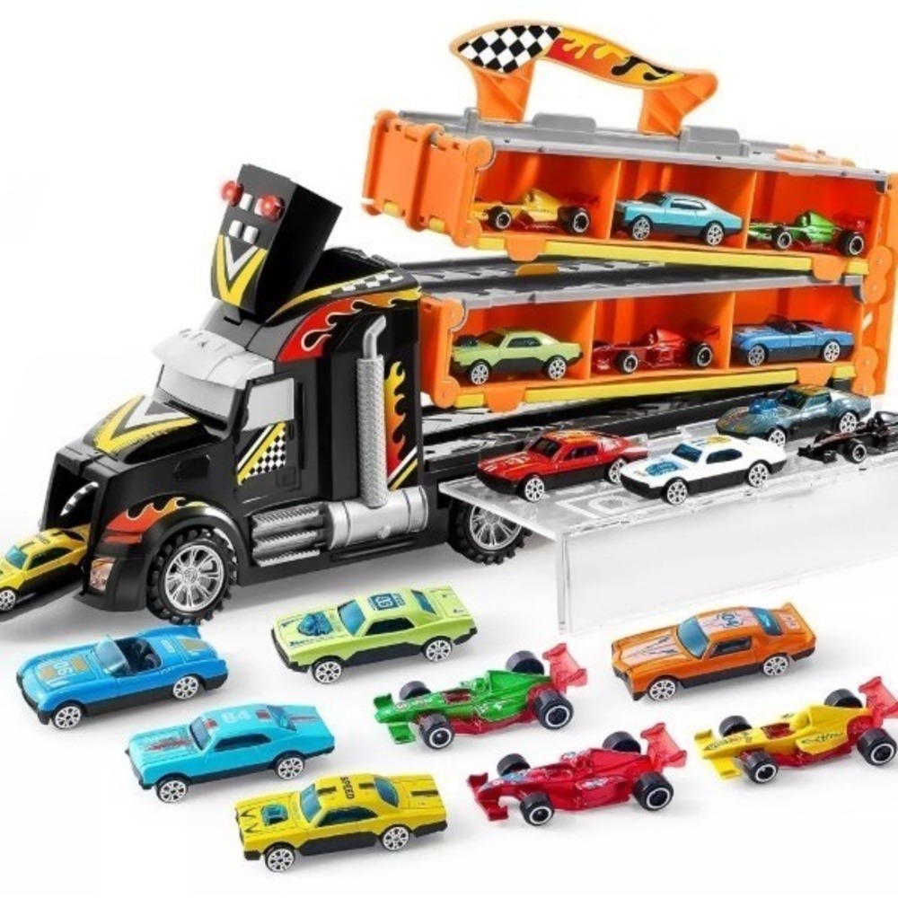 Truck Orbit Metal Alloy Vehicle Car Carrier 28pcs Lights and Sound JOYIN 3+